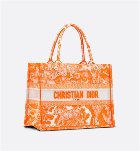 dior tote orange|Dior fabric tote.